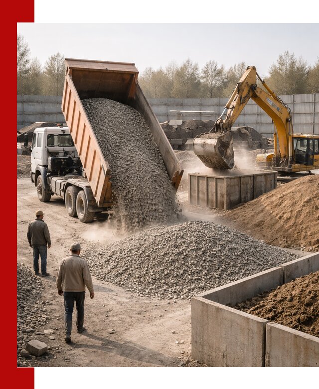 Доставка нерудных материалов с погрузкой и разгрузкой в Дедовске