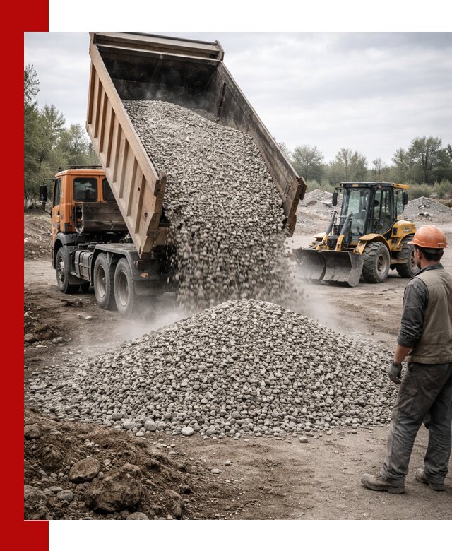 Доставка щебня в Дедовске крупными и мелкими фракциями