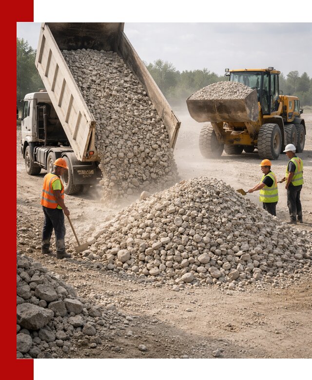 Доставка известнякового щебня фр. 40-70 в Дедовске