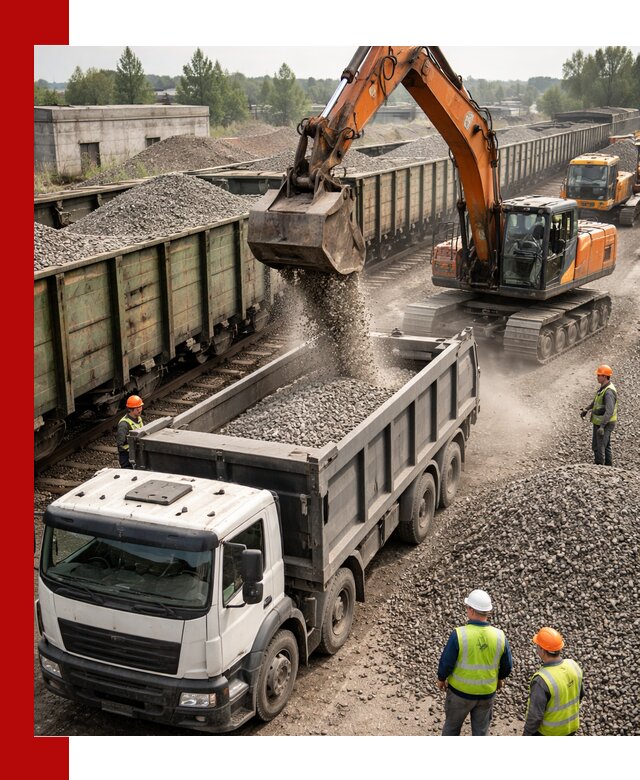 Железнодорожный щебень фракция 25–60 для поставок в Дедовске