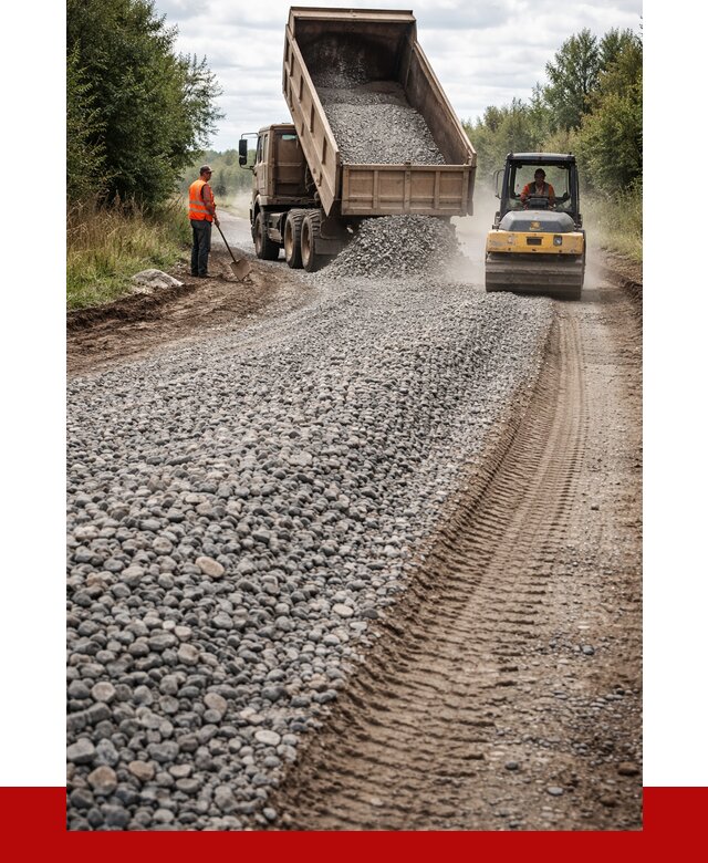 Щебень для отсыпки дороги в Дедовске от 2969 р. ПРОНЕРУДДдв