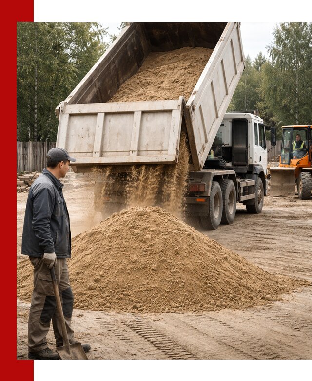 Доставка и продажа песка с разгрузкой в Дедовске