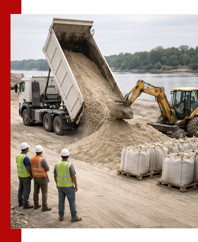 Доставка речного песка в Дедовске самосвалами и погрузкой