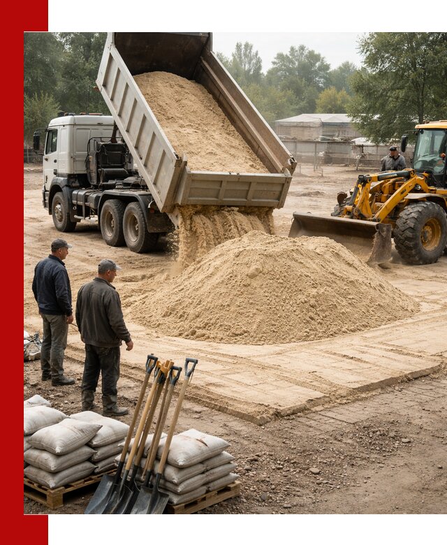 Доставка мытого песка в Дедовске с самосвалами по выгодной цене
