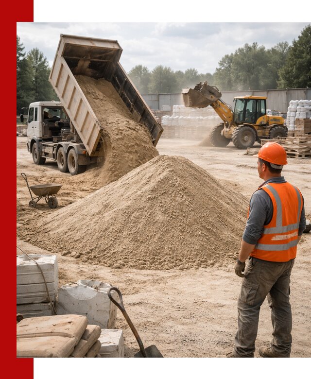 Доставка строительного песка с самосвалом в Дедовске