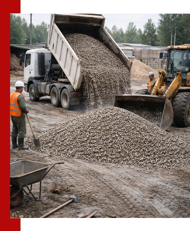 Мытый гравий с доставкой в Дедовске от карьера до участка