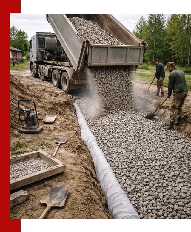 Гравий для дренажа с доставкой в Дедовске качественный и недорогой