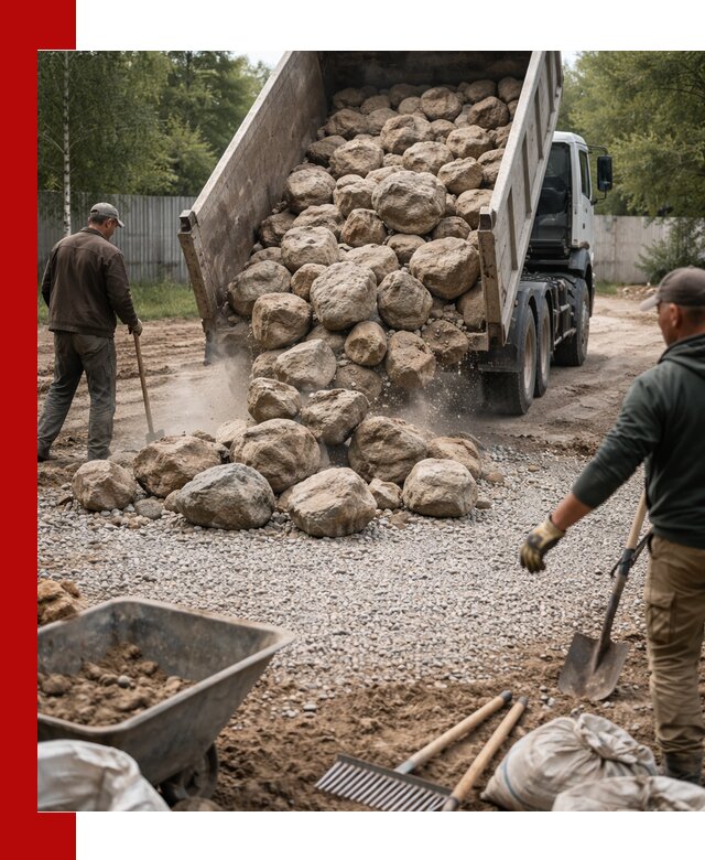Доставка и укладка булыжника в Дедовске