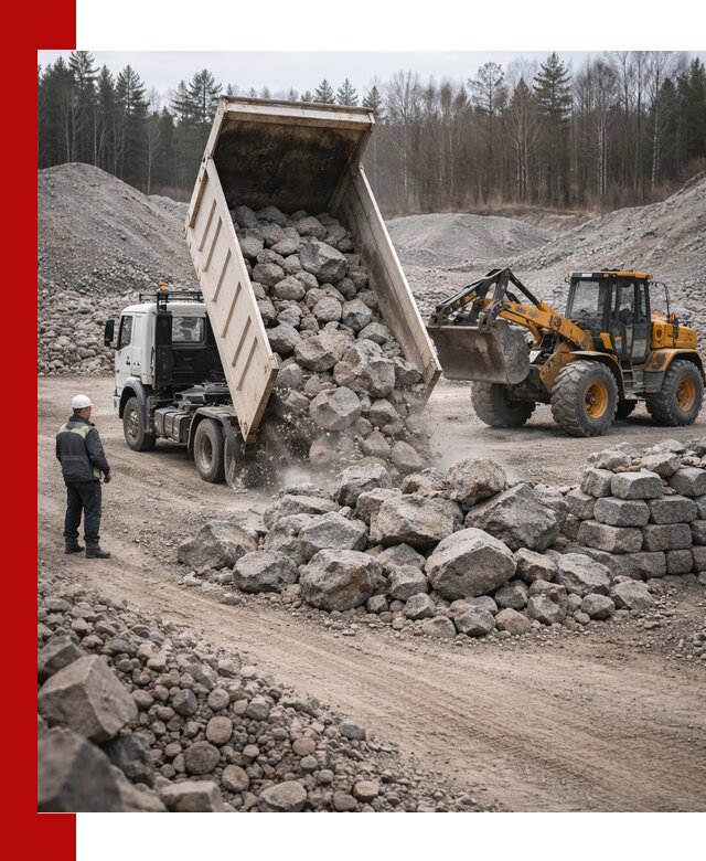 Доставка и продажа бутового гранитного камня в Дедовске