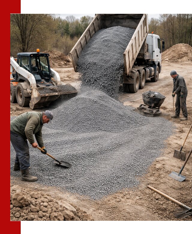 Отсев для подсыпки в Дедовске — доставка и подсыпка на участок