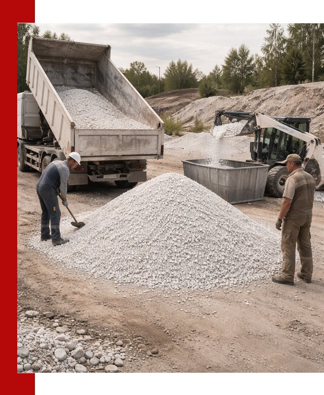 Доставка и продажа белой мраморной крошки в Дедовске