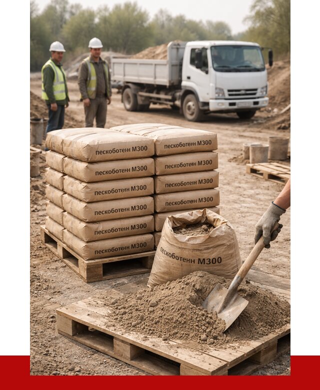 Пескобетон М300 в Дедовске с доставкой от 5113 р. за куб | ПРОНЕРУДДдв