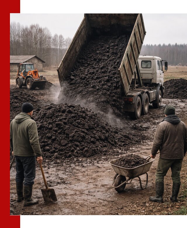 Доставка низинного торфа с разгрузкой и доставкой в Дедовске