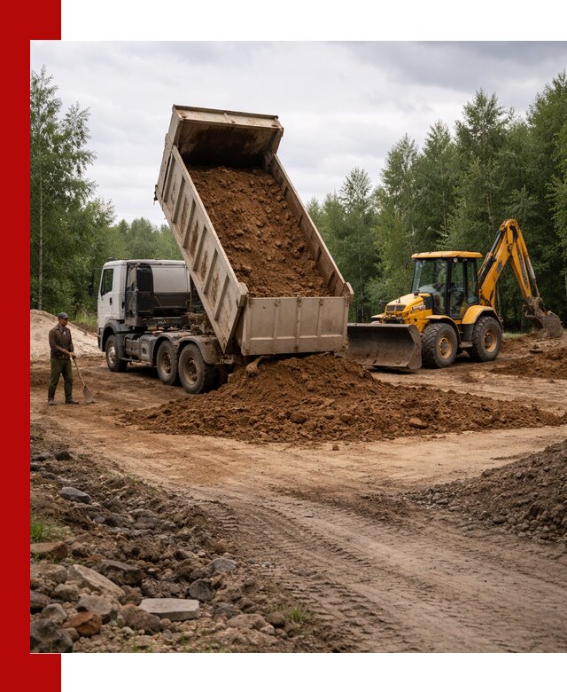 Доставка суглинка самосвалами в Дедовске подсыпка и планировка