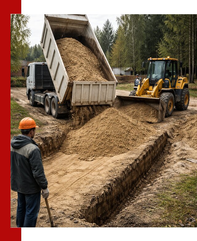 Доставка песчаного грунта в Дедовске для строительных работ