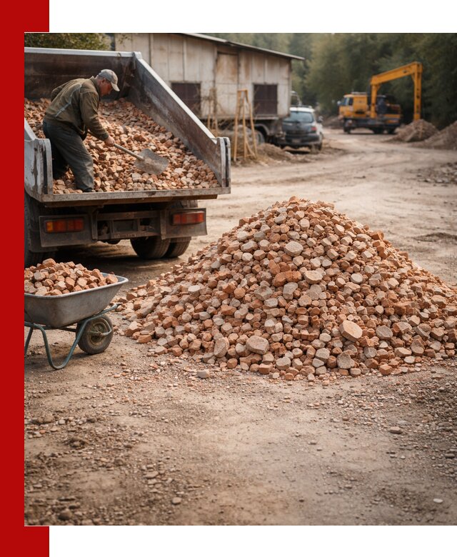 Доставка и подушка из боя кирпича с разгрузкой в Дедовске