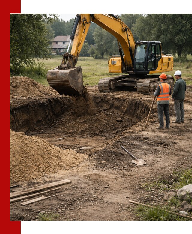 Рытье котлована под фундамент в Дедовске (быстро и недорого)